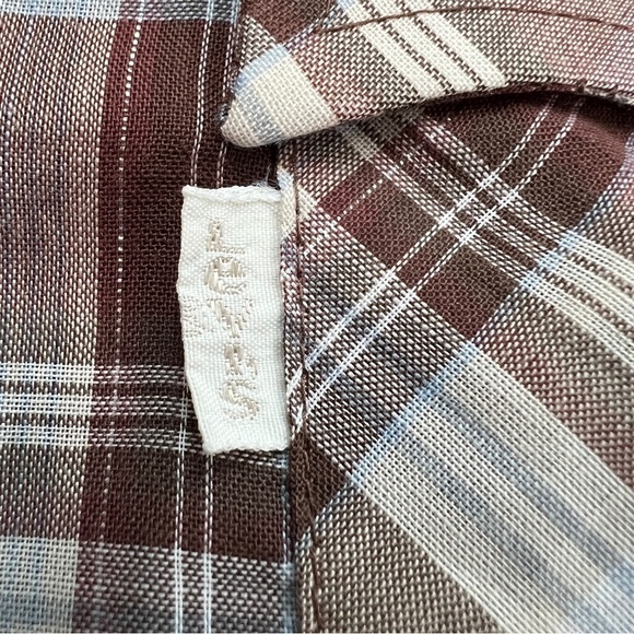 Vintage 70s White Tag Levi’s Plaid Western Button Up Shirt - Picture 8 of 14